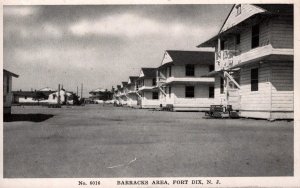 US Army  Fort Dix  New Jersey  Barracks Area Postcard