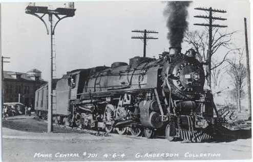 RPPC Maine Central #701 4-6-4 Steam Locomotive, Kodak Paper Real Photo.