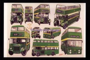 tm6621A - Salford City Transport Buses 1946-69 - Artist - G.S.Cooper - postcard