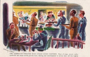 Postcard Military The American Theatre Wing Stage Door Canteen Barney Tobey