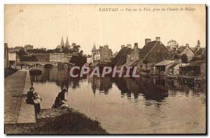 Postcard Old Saint Lo View Of The Vire Taken From Way Hauling