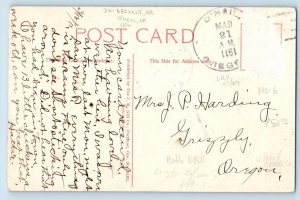 DPO Grizzly O Neil Oregon OR Postcard West Side High School Portland OR 1911