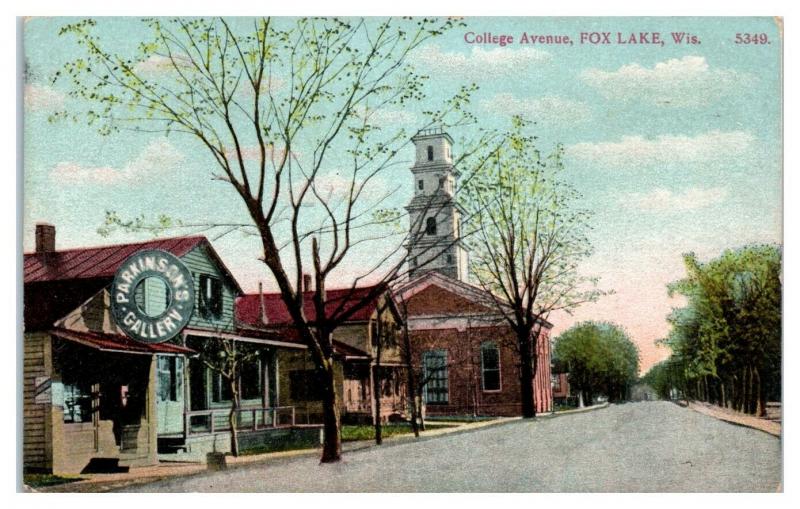 1911 College Avenue, Fox Lake, WI Postcard *5J14 