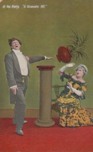 Flowerpot A Drama Play Dramatic Hit Drunk Violence Antique Comic Postcard