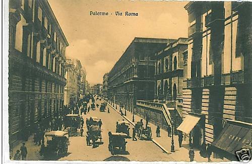 PA061 vintage postcard: PALERMO City - Sicily - Via Roma-