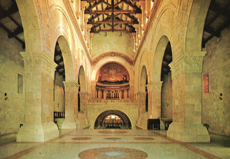 Postcard Mount Tabor Basilica Of Transfiguration Franciscan Church Israel