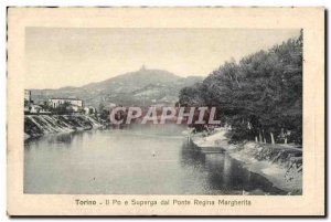 Old Postcard E Po Torino Superga dal Ponte Regina Margherita