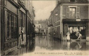 CPA MONTEREAU Inondation 1910 Rue de Calvaire (19551)