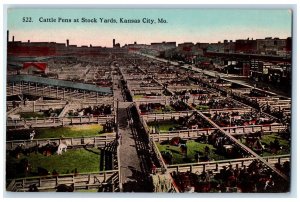 c1910 Cattle Pens Stock Yards Kansas City Missouri MO Vintage Antique Postcard