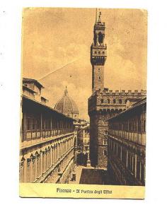 Il Portico degli Uffizi, Firenze, Italy, Used 1911