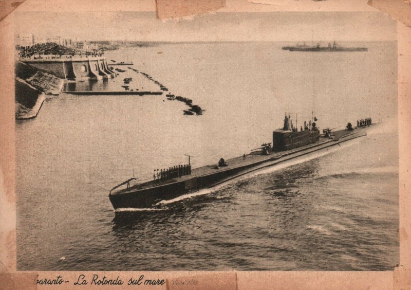 Vintage Postcard 1910's La Rotonda Submarine Taranto Sub