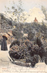 A227 Italy 1907 Merano Gilfanlage Zenoburg Flowers vintage postcard