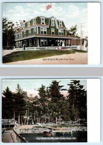 2 Postcards EAST AUBURN, Maine ME ~ LAKE GROVE HOUSE & View from Pier 1907 & UDB