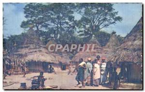 Africa - Africa - The Africa Colors - African Village - Old Postcard