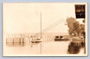J93/ Sackets Harbor New York RPPC Postcard c1910 Boat Harbor  383