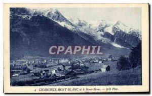 Old Postcard Chamonix and Mont Blanc