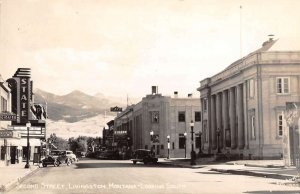 Livingston Montana Second Street Looking South Real Photo Antique PC J41496