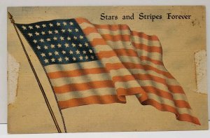 Stars and Stripes Forever, Our Flag Advertising by Nyce Mfg Pa Linen Postcard A8