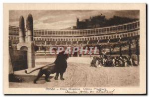 Old Postcard Roma Circo Massimo Uitima Preghiera Lion