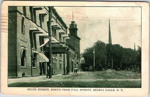 Postcard STREET SCENE Seneca Falls New York NY AM6138