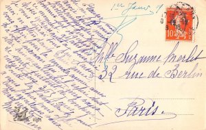 L150 New Year Greetings 1908 children puppy gift vintage postcard