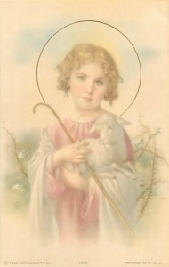 Religion 1948 printed in USA pictorial card not postcard saint lamb fantasy