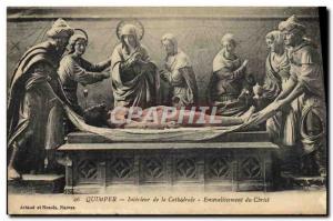 Old Postcard Quimper Interior of the Cathedral of Christ Entombment