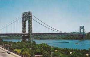 George Washington Bridge And Hudson River Connecting New York City New York A...