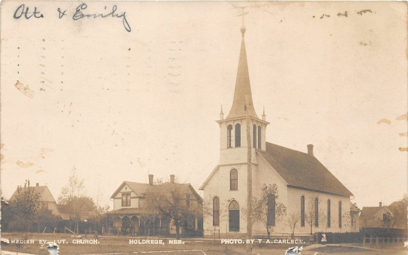 F53/ Holdrege Nebraska RPPC Postcard 1909 Swedish Lutheran Church