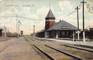 Northwestern Depot De Kalb, Illinois, USA Railroad, Misc. 1910 