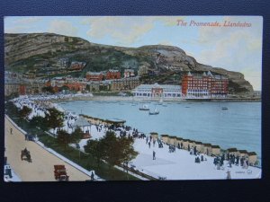 Wales LLANDUDNO The Promenade showing Bathing Huts c1909 Postcard by Valentine