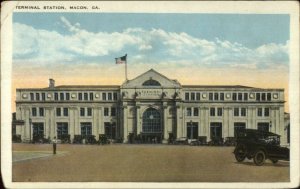 Macon GA RR Train Depot Station c1920 Postcard