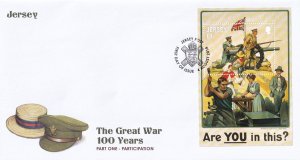 Jersey Post The Great War WW1 100 Years Participation First Day Cover