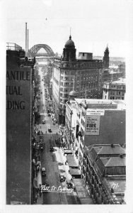 RPPC PITT STREET SYDNEY AUSTRALIA BRIDGE REAL PHOTO POSTCARD (1920s)