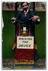 1911 Raising The Deuce Magic Show  Magician Chicago Illinois IL Vintage Postcard