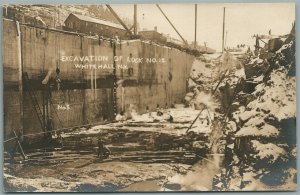 WHITEHALL NY EXCAVATION for LOCK No.12 ANTIQUE REAL PHOTO POSTCARD RPPC #3