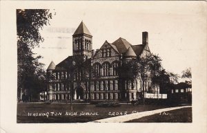 Washington High School Cedar Rapids Iowa Real Photo 1909