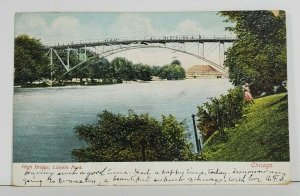 Chicago Illinois High Bridge Lincoln Park c1906 udb to Westfield NY Postcard M18