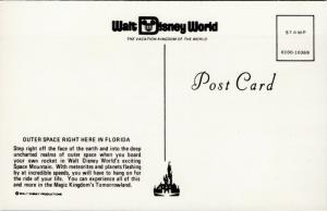 Disney World postcard - Space Mountain - Outer Space Right Here in Florida