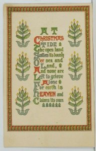 At Christmas Tide The Open Hand Scatters its Bounty Poem, E Nister Postcard O11