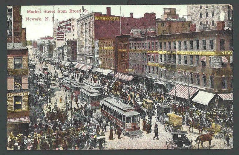 1910 PPC Market Street View From Broad St Newark NJ