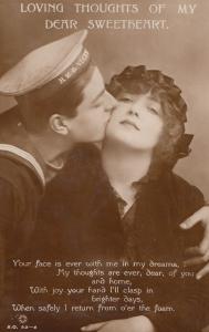 Sailor Romance Loving Thoughts Old Real Photo Songcard Postcard