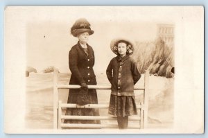 San Francisco California CA Postcard RPPC Photo Mother And Daughter Cliffhouse