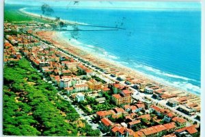 Aerial View Viareggio Coast Tuscany, Italy Postcard 1966