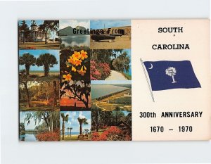 Postcard 300th Anniversary, Greetings From South Carolina