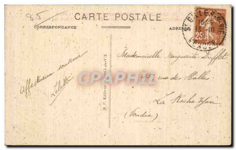 Old Postcard St Gilles sur Vie A corner of the beach Dip in water and sand ca...