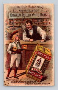1880's Little Lord Fauntleroy Quaker Rolled White Oats Victorian Trade Card