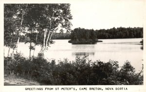 Vintage Postcard 1910s Greetings From St. Peter's Cape Breton Nova Scotia Canada