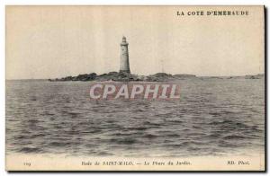 Old Postcard Lighthouse Rade garden Saint Malo