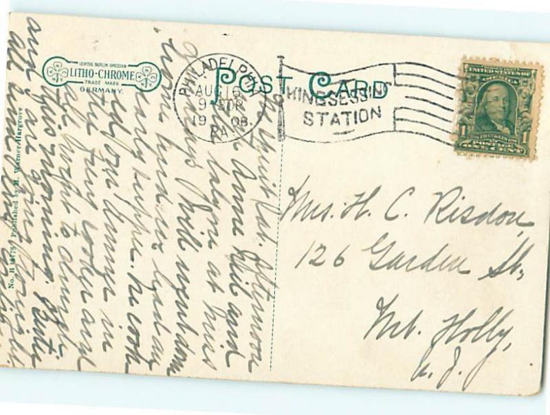 Pines NJ Browns Mills in Pines Trail Clear Spring Bridge 1908  Postcard # 5485